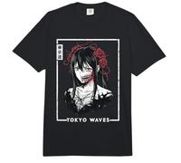 Horror Anime Goth Girl Oni Máscara Espeluznante Japonés Terror Manga Comfort Colors Adult Heavyweight T-Shirt