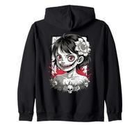Horror Anime Goth Girl Oni Máscara Espeluznante Japonés Terror Manga Sudadera con Capucha