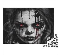 Horror Art-Dark Fantasy Style Jigsaw Puzzles for Adults Scary Woman Blood Tears Educational Games for The Whole Family Women 70x50cm/1000pcs