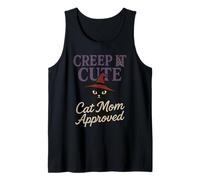 Horror Cat Mom Spooky Black Cat Halloween Estética Camiseta sin Mangas