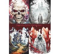 Horror Coloring Book for Adults: Scary and Creepy Skulls, Monsters and Haunted House Designs: Dark Gothic Horror Coloring Pages for Relaxation and Stress Relief