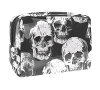 Horror Dead Human Skull - Bolsa de cosméticos para mujer, neceser de viaje, grande, PVC, organizador con cremallera, multicolor, 18.5x7.5x13cm/7.3x3x5.1in, Neceser