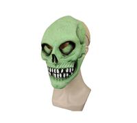 Horror Face Skeleton Mask Adult Demon Evil Zombie Glow In The Dark Ghost Costume Scary Latex Halloween Prop Green Skull Man Mask