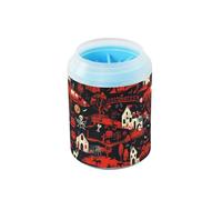 Horror Farm - Cepillo de baño de silicona suave reutilizable para Halloween, rojo y negro, para perros y gatos