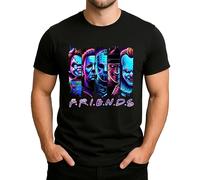 Horror Friends Design mit Chucky & Pennywise - Disfraz de Halloween espeluznante, idea de regalo, disfraz de terror, estilo creepy, camiseta para hombre, Negro , 3XL