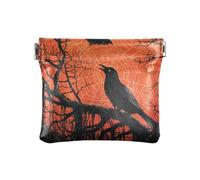 Horror Halloween Black Haunted House - Monedero pequeño de cuero para mujer, práctico monedero para niñas y mujeres