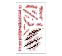 Horror Halloween Scars - Horror Scar Stickers | Decalas De Maquillaje Realista De La Fiesta De Halloween Fiesta Y El Cuerpo | Simulación Heridas Pegatinas Para Cosplay, Bromas, Fiestas De Disfraces Y