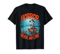 Horror Hook and Line Fishing Skeletons Halloween Fishermen Camiseta