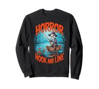 Horror Hook and Line Fishing Skeletons Halloween Fishermen Sudadera