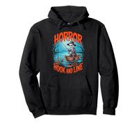 Horror Hook and Line Fishing Skeletons Halloween Fishermen Sudadera con Capucha