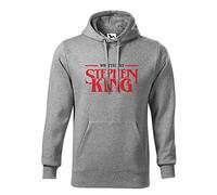 Horror Inspired Written The Novel by Stephen King Sudadera con Capucha Gris Unisex Size XL