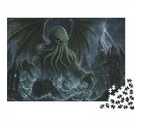 Horror Lovecraftiano Puzzle 1000 Piezas Adultos Y Niños,Deco Pared,Regalo Ideal,Rompecabezas Mitos de Cthulhu,Premium,Cartón,14 Años+,Anti-estrés,Relax,Desafío,Reto,Educativo 52x38cm