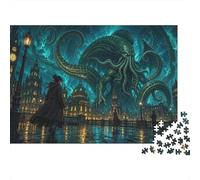 Horror Lovecraftiano Puzzle 1000 Piezas Adultos Y Niños,Premium,Regalo Ideal,Anti-estrés Mitos de Cthulhu,Rompecabezas,Relax,Deco Pared,14 Años+,Desafío,Educativo,Reto,Cartón 70x50cm