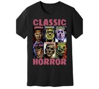 Horror Men's T-Shirt-VintageBlack Cotton tee with Frankenstein Shirt