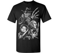 Horror Movie Faces Images Halloween Unisex tee Shirt Men's T-Shirt Black 3XL