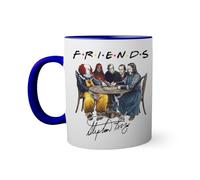 horror movies inspired by stephen king book signature Taza de color azul oscuro con mango a juego 330ml