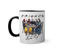 horror movies inspired by stephen king book signature Taza de color negro con mango a juego 330ml