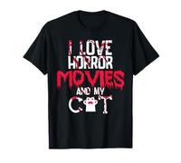 Horror Movies Scary Film Cat Lovers Halloween Fans Thriller Camiseta