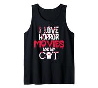 Horror Movies Scary Film Cat Lovers Halloween Fans Thriller Camiseta sin Mangas