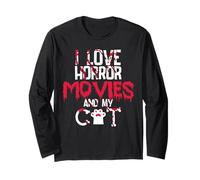 Horror Movies Scary Film Cat Lovers Halloween Fans Thriller Manga Larga
