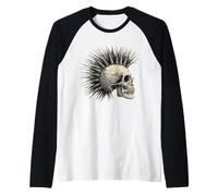 Horror Punk Zombie Mohawk Camiseta Manga Raglan