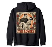 Horror The Lovers Tarot Card Funny Frankenstein and Bride Sudadera con Capucha