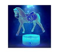 Horse 3D Night Lights for Kids Illusion Lamp 16 Colors Changing with Remote Christmas Birthday Gifts for Child Baby Boy and Girl