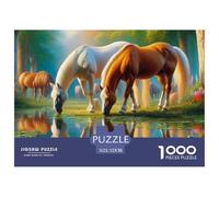 Horse and Collie in Sunset Landscape Estructura Duradera Actividad De Ocio Ideal, Apta para Mejorar Habilidades De Resolución De Problemas 52x38cm/1000pcs