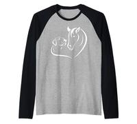 Horse and Dog - Camiseta para Hombre y Mujer, diseño de Caballo Camiseta Manga Raglan