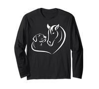 Horse and Dog - Camiseta para Hombre y Mujer, diseño de Caballo Manga Larga