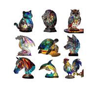 (Horse)Animal Table Lamp Series Stained Glass Stained Night Light Retro Desk Lamps