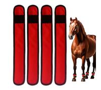 Horse Ankle Straps - 4 Pieces Reflective Animal Foot Wraps With LED Light | 4 Pieces Safety Leggings | 4s Modes Horse Ankle Straps | For Night Riding Trail Road Parade Farm Stable Ranch Stall
