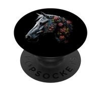 Horse Art Flowers - Caballo con motivos de caballos PopSockets PopGrip Intercambiable