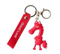 Horse Bag Charm - Lunar Horse Keychain | Sports Bag Animal Pendant | Handbags Decorative Horses Charm | For Friends Colleagues Fans Birthday Festival Home Travel New Year Collection Accessory, rojo