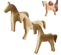 Horse Blank Wooden Statue, Unfinished Paintable Wood Horse Models, Colorable Animal Craft Figurines for DIY Painting,Home Table Decoration,Festivals and Parties