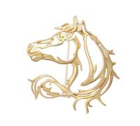 Horse Brooch Pin - Stylish Animal Jewelry | 4.8x4.8cm Zinc Alloy Pin with Polished Finish, Trendy Fashion Accessory with Secure Clasp, Outfit Accent for Sweater Scarf Jacket Banquet Party