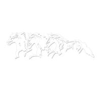 Horse Car Window Decal - 25x8cm PET Running Sticker Triple Animal Graphic | Adhesive Auto Decoration SUVs RVs Trucks Sedans | Outdoor Commuting Highway Trips | Waterproof Styling