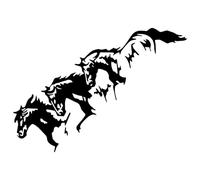 Horse Car Window Decal - 25x8cm PET Running Sticker Triple Animal Graphic | Adhesive Auto Decoration SUVs RVs Trucks Sedans | Outdoor Commuting Highway Trips | Waterproof Styling