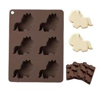 Horse Chocolate Mold - 6 Cavity Silicone Candy Tray | Pony Shape Baking Mould, Wax Melt Maker, Ice Cube Form, Soap Craft Tool, DIY Jelly Gummy Cake Decorating Accessory
