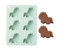Horse Chocolate Mold - 6 Cavity Silicone Candy Tray | Pony Shape Baking Mould, Wax Melt Maker, Ice Cube Form, Soap Craft Tool, DIY Jelly Gummy Cake Decorating Accessory