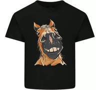 Horse Chops Equestrian Riding Mens Cotton T Shirt tee Top Black M