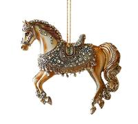 Horse Christmas Ornament - 8.2x8cm Lightweight Acrylic | 2D Flat Horse Pendant for Festive Decoration, Perfect for Home Tabletops Walls, Gift for Girls and Women