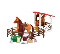 Horse Club - Set de juego de equitación desmontable de 6,69 x 6,69 x 2,17 pulgadas, juego de juego con establo de juguete para | Juguete de animal realista falsa de granja H0rse Club para