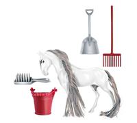 Horse Club - Set de juego de equitación desmontable de 6,69 x 6,69 x 2,17 pulgadas, juego de juego con establo de juguete para | Juguete de animal realista falsa de granja H0rse Club para