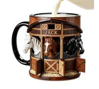 Horse Coffee Mug - Ergonomic Handle Drink Cups, Comfortable Grip Ceramic Tea Drinkwares, Large 330ml Capacity Animal Steins, Hot Cold Beverages Novelty Teacups - For Mom Dad Wife Husband Offices