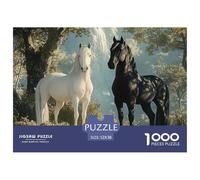 Horse Drinking by A Lake in Forest Superficie Lisa Excelente Regalo-Hobby, Adultos, Jóvenes Y Aficionados 52x38cm/1000pcs