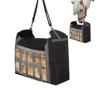 Horse Feed Bag, Heavy-Duty Slow Feed Hay Feeder with Adjustable Straps, 60x48x25cm Water Resistant Hangable Feeding for Horses, Donkeys, Sheep, Large Capacity Feeder