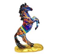 Horse Figurines - Standing Resin Animal Statue Sculpture | Colorful Decorative Horse Ornament | Elegant Home Decor Display Piece For Bedroom Shelf Study Nursery Bedside Bookshelf Windowsill Gabinete