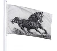 Horse Flag 3x5 FT Painting Wild Animal Horses Running in The Wind Sand Outdoor Flags Large Welcome Yard Banners Home Garden Yard Lawn Decor