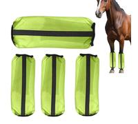 Horse Fly Boots, 4 Piece Mesh Leg Wraps for Equine Protection, Elastic Breathable Horse Leggings for Racing Turnout Stable Competition, Durable Fly Gear for Sports Training Ranch Farm Use
